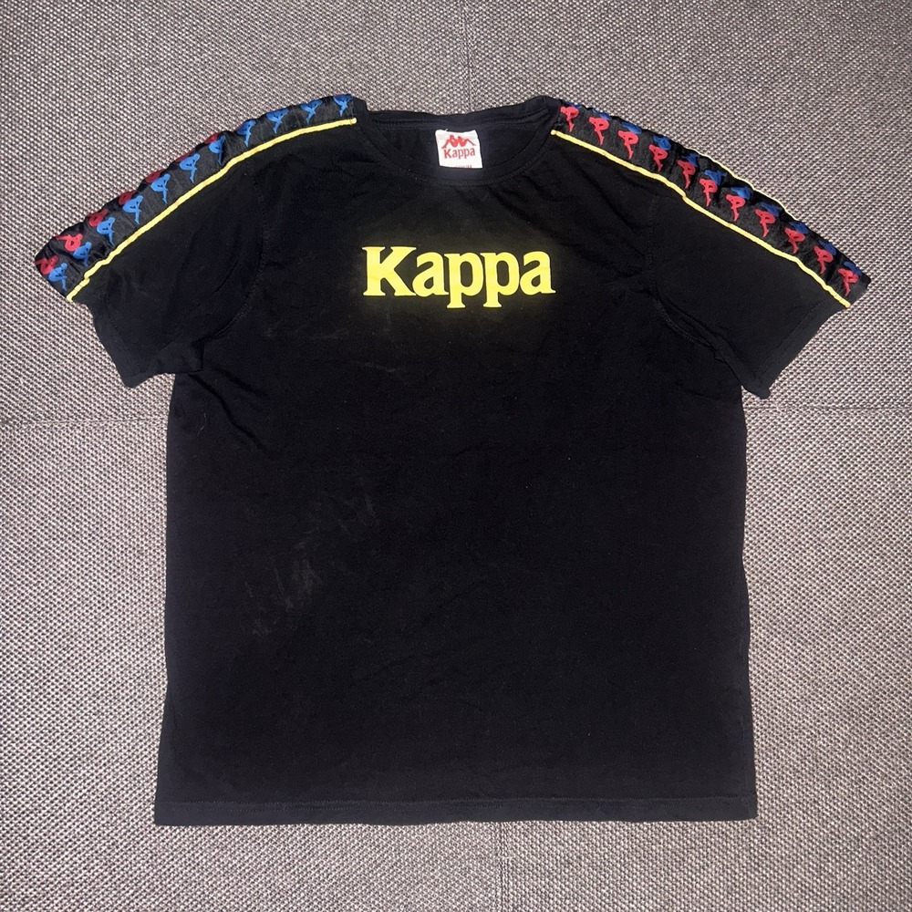 Kappa Black Short Sleeve Rockstar Grunge T Shirt Mens Size Medium M Y2K Skater